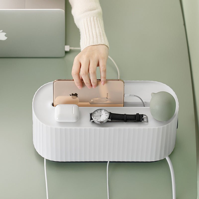 Power Strip Cable Storage Box - Anti-Dust Charger Socket Organizer & Wire Management Bin - Marify