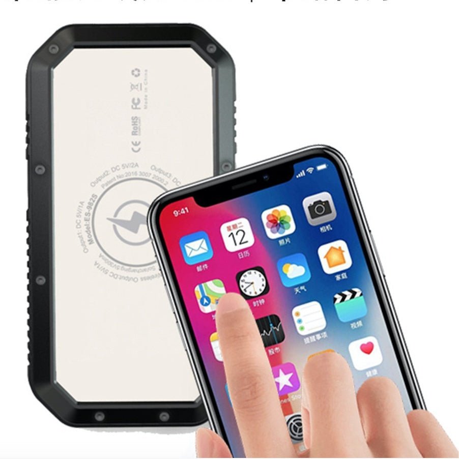 Solar Wireless Power Bank with Torch - Portable Charger for iPhone & Android - Marify