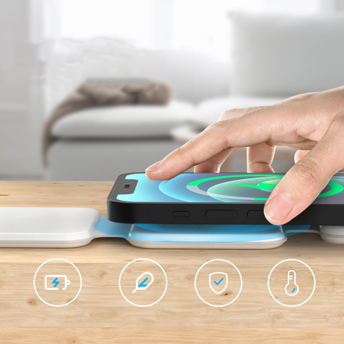 3-in-1 Magnetic Foldable Wireless Charger Station - Multi-Device Fast Charging for iPhone, Watch & AirPods - Marify