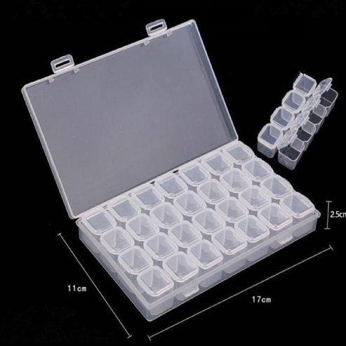 28-Grid Diamond Painting Storage Box - Organizer Case for Embroidery Accessories & Cross Stitch Tools - Marify