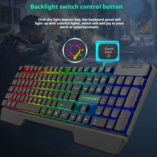 Wired RGB Keyboard - Luminous Backlit Keyboard for Desktop & Laptop - Marify