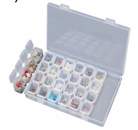 28-Grid Diamond Painting Storage Box - Organizer Case for Embroidery Accessories & Cross Stitch Tools - Marify