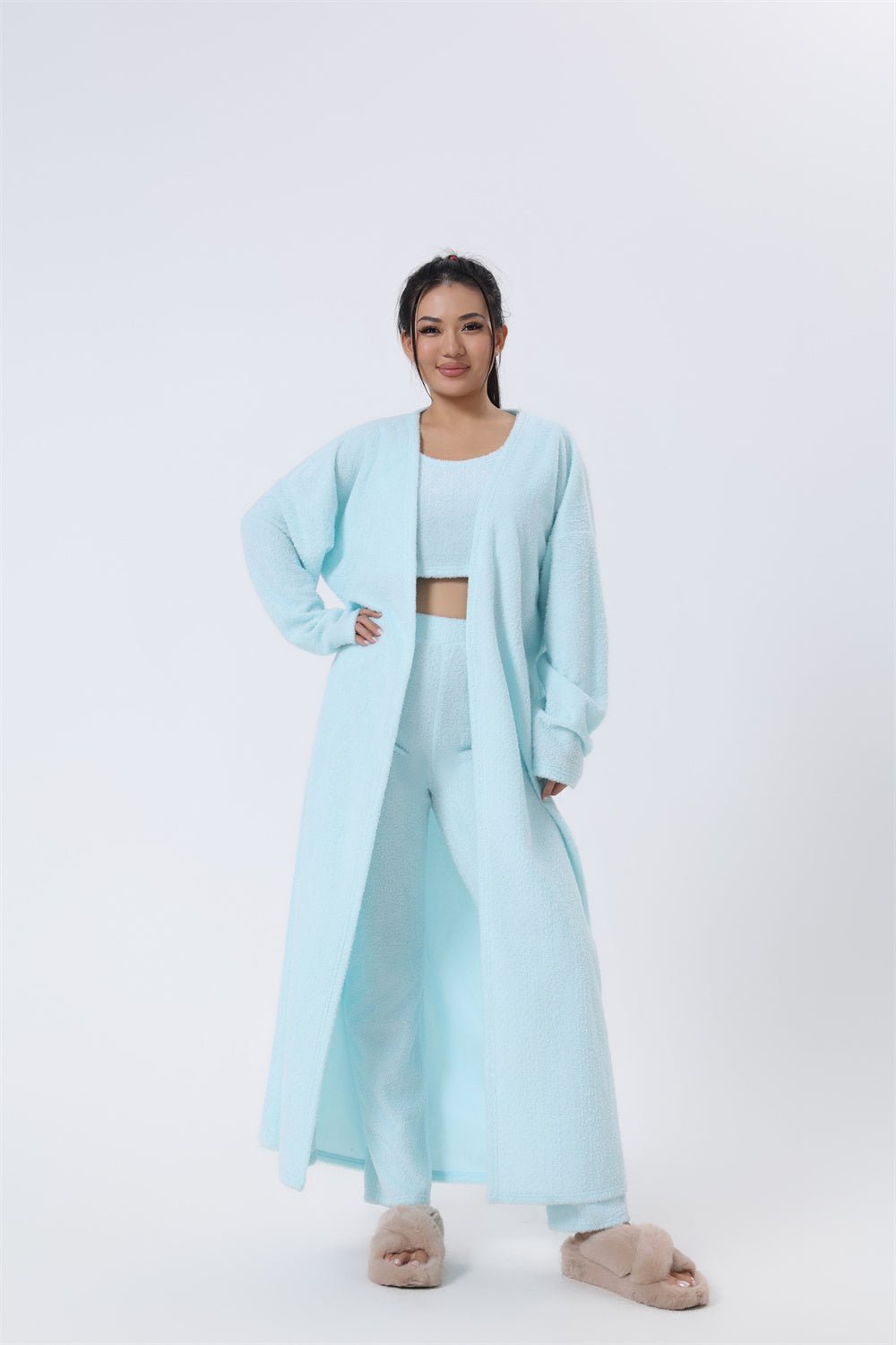 Women's 3-Piece Cozy Pajama Lounge Set - Warm Matching Suit | Winter Loungewear - Marify