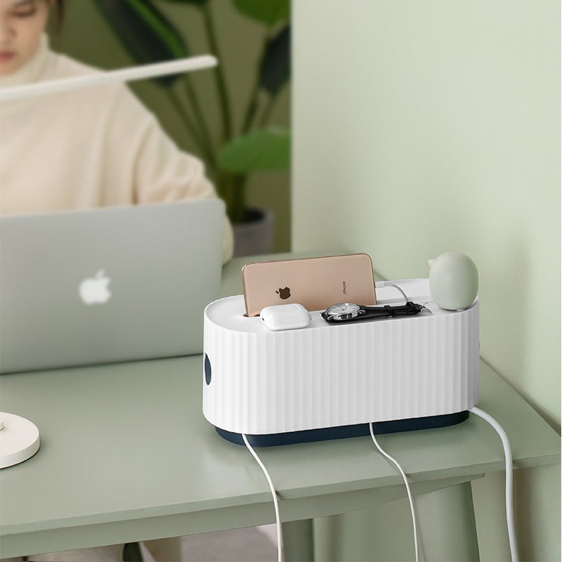 Power Strip Cable Storage Box - Anti-Dust Charger Socket Organizer & Wire Management Bin - Marify