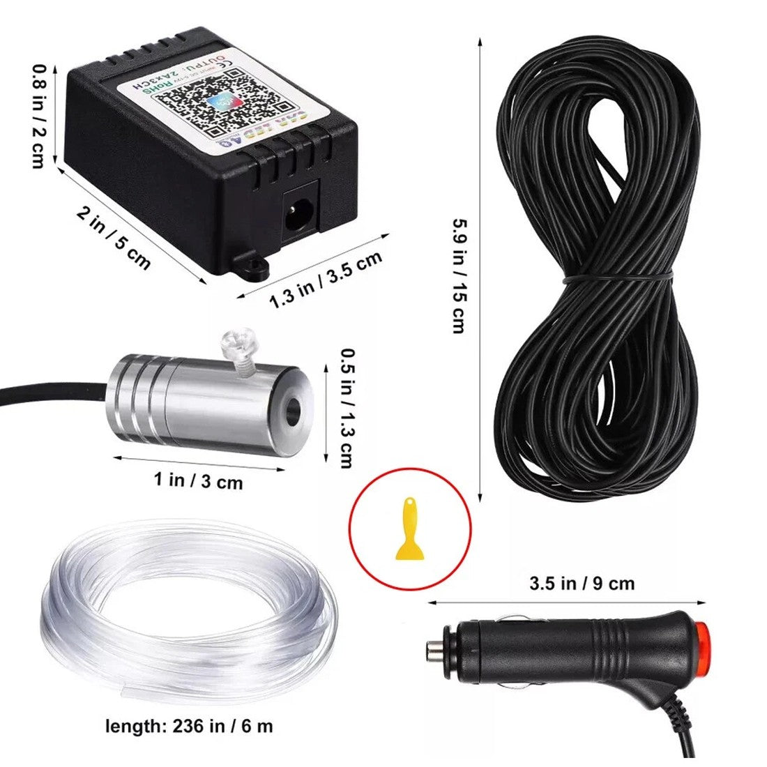 APP Control 5-in-1 RGB LED Car Interior Strip Light - Ambient Atmosphere Lighting Kit - Marify