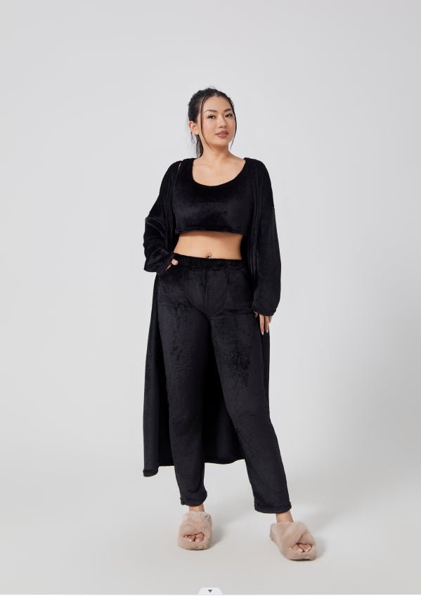 Women's 3-Piece Cozy Pajama Lounge Set - Warm Matching Suit | Winter Loungewear - Marify