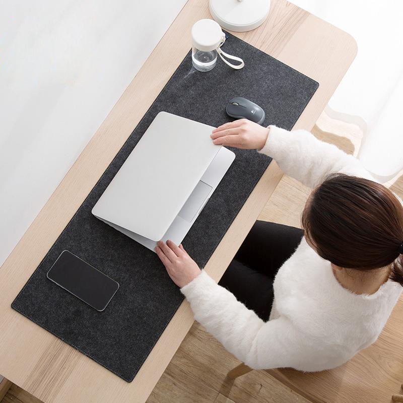 Minimalist Felt Desk Pad - Non-Slip Extended Mouse & Keyboard Mat for Gaming & Office - Marify