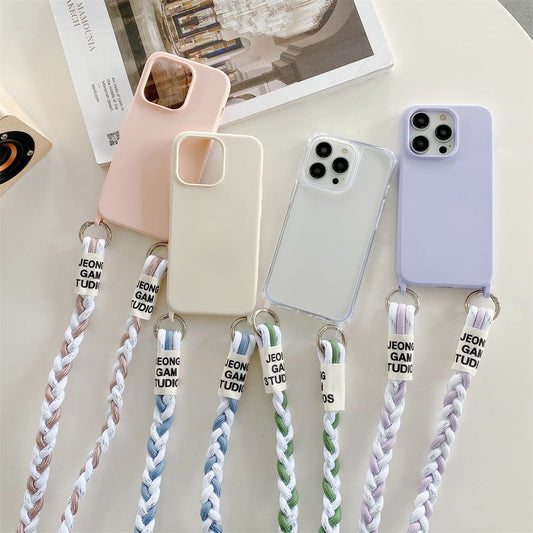 Woven Crossbody Phone Case with Lanyard - Card Holder Back Cover for iPhone & Android - Marify
