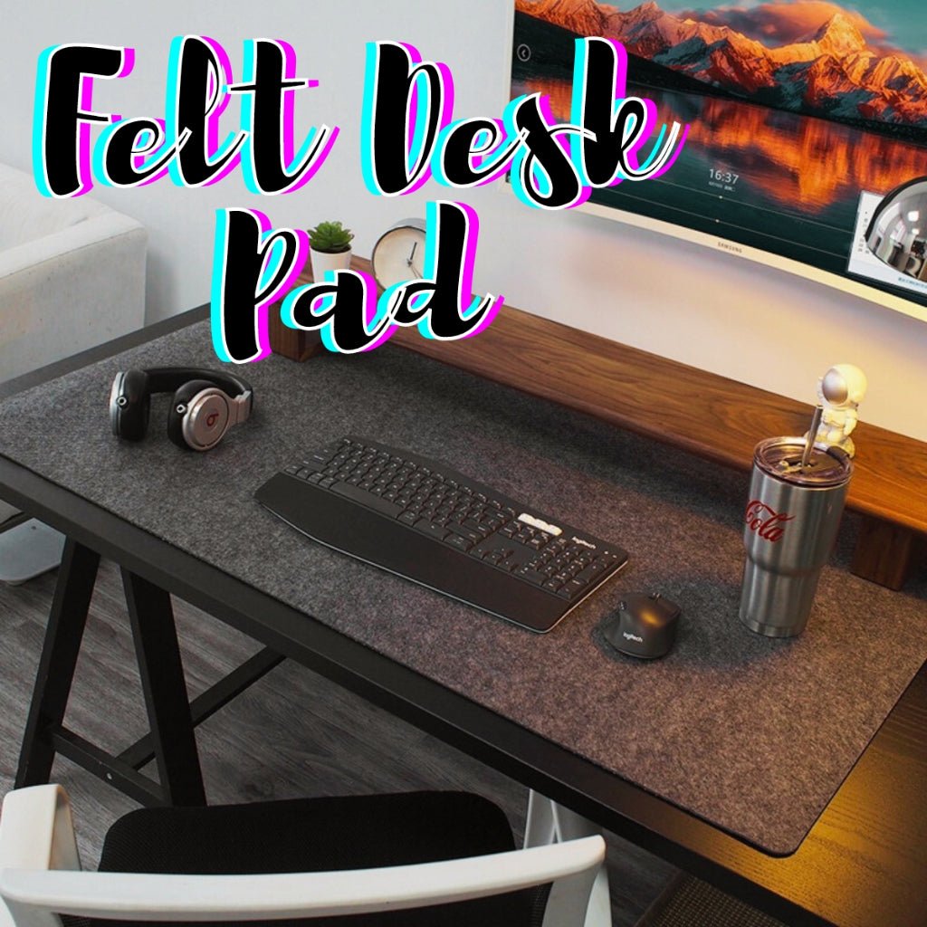 Minimalist Felt Desk Pad - Non-Slip Extended Mouse & Keyboard Mat for Gaming & Office - Marify