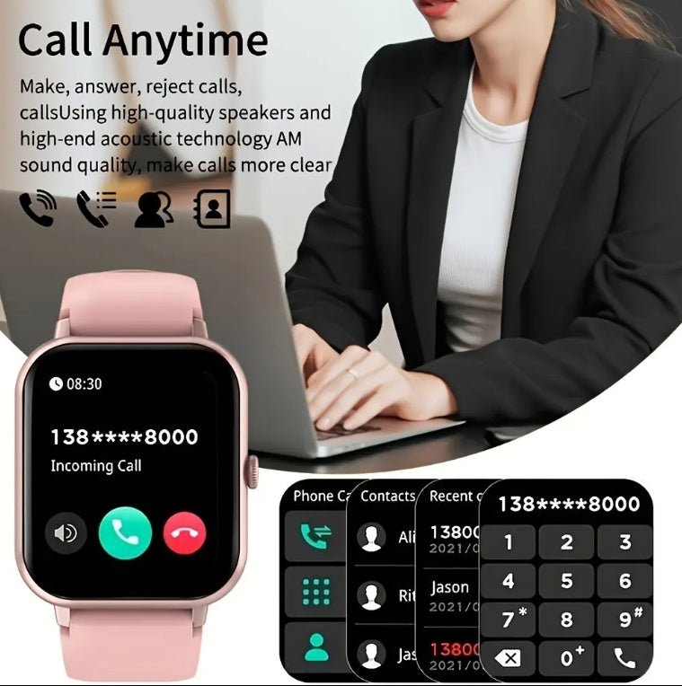 ZL54C Square Smart Watch - Bluetooth Call Heart Rate Sport Fitness Tracker for iOS & Android - Marify