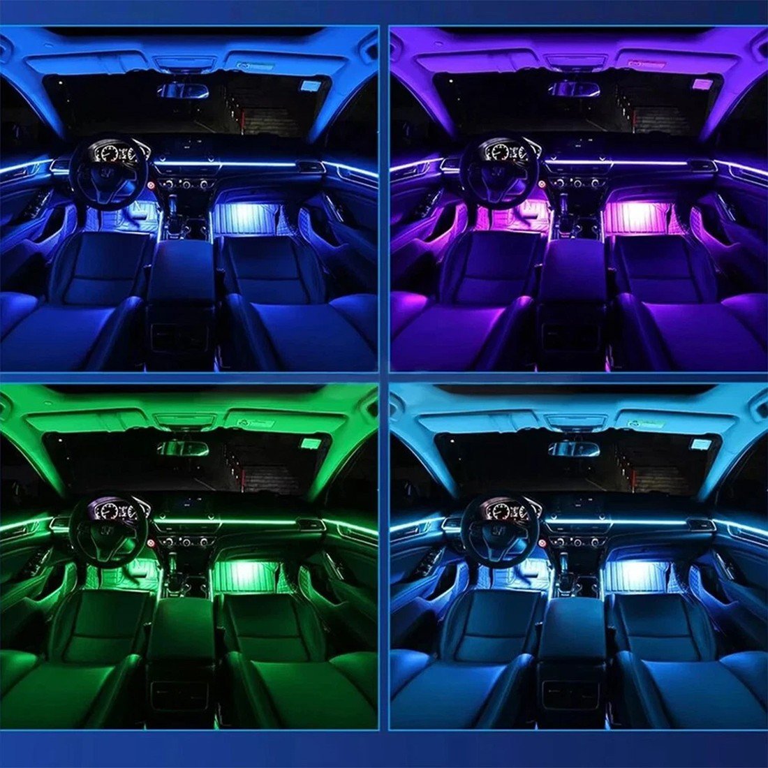 APP Control 5-in-1 RGB LED Car Interior Strip Light - Ambient Atmosphere Lighting Kit - Marify